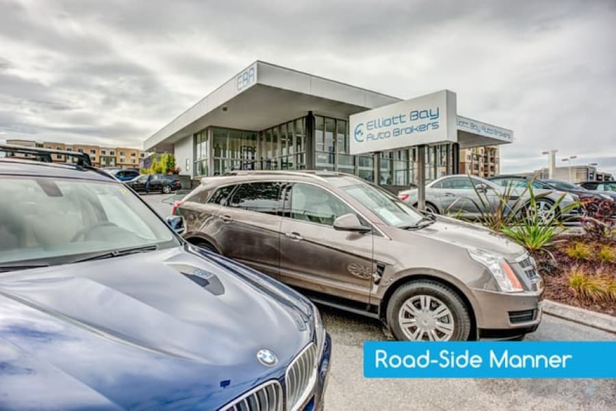 Dealership exterior roadside angle